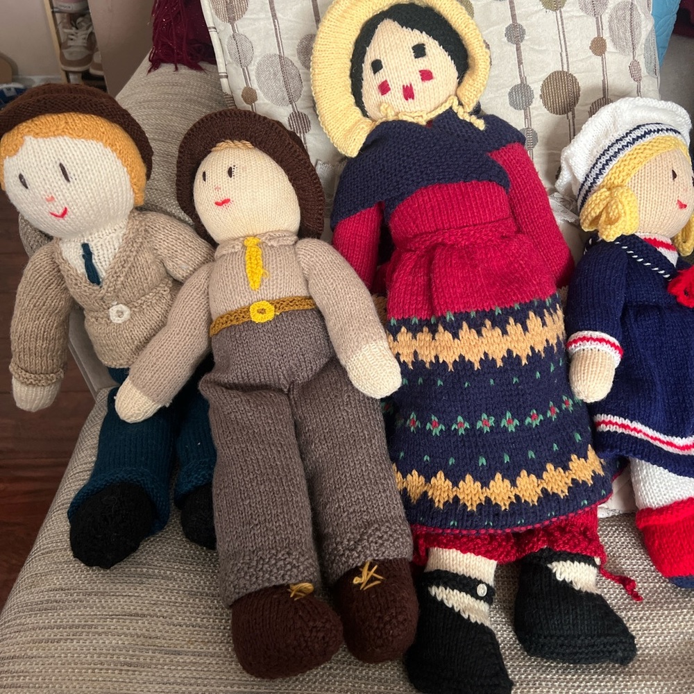 Hand knit rag dolls
